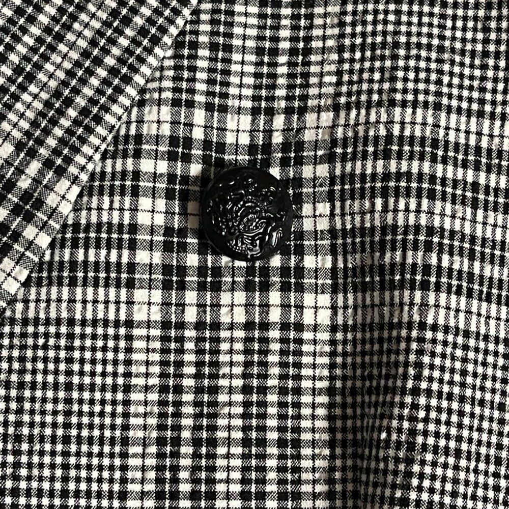 Maison d'Amelie Paris Gingham Black White Plaid Blazer Large - Picture 12 of 13